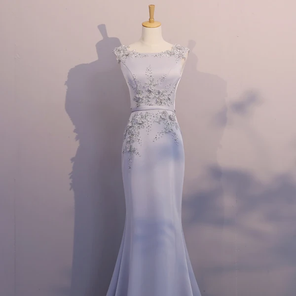 Chic / Belle Robe De Soirée 2017 Trompette / Sirène En Dentelle Fleur Perlage Paillettes Encolure Dégagée Sans Manches Train De Balayage Robe De Ceremonie