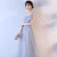 Charmant Argenté de retour Robe De Graduation 2017 Princesse Noeud Étoile Une épaule Dos Nu Sans Manches Longueur Cheville Robe De Ceremonie