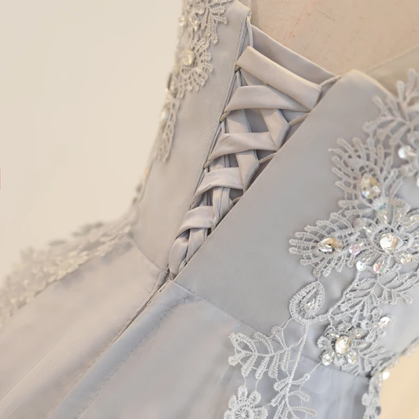 Chic / Belle Robe De Bal 2017 Princesse En Dentelle Fleur Paillettes Encolure Dégagée Dos Nu Mancherons Longueur Cheville Robe De Ceremonie