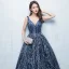 Elegante Sternenklarer Himmel Abendkleider 2017 Ballkleid Pailletten Rückenfreies V-Ausschnitt Ärmellos Lange Festliche Kleider