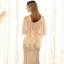 Luxury / Gorgeous Gold Evening Dresses  2017 Trumpet / Mermaid Beading Crystal Pearl Sequins Scoop Neck Backless 1/2 Sleeves Sweep Train Formal Dresses