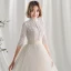 Schöne Ballkleid Brautkleider / Hochzeitskleider 2017 Spitze Blumen Stehkragen Rückenfreies 1/2 Ärmel Lange Hochzeit