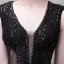 Sexy Noir Robe De Soirée 2017 Trompette / Sirène En Dentelle Fleur Cristal Paillettes Percé V-Cou Dos Nu Sans Manches Longueur Cheville Robe De Ceremonie
