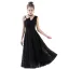 Chic / Beautiful Black Homecoming Graduation Dresses 2017 A-Line / Princess Amazing / Unique V-Neck Backless Sleeveless Tea-length Formal Dresses