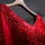 Chic / Belle Bordeaux Robe De Soirée 2017 Princesse En Dentelle Cristal Ceinture Dos Nu V-Cou Manches Longues Longueur Cheville Robe De Ceremonie