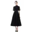 Chic / Beautiful Black Homecoming Graduation Dresses A-Line / Princess 2017 Lace Bow High Neck Short Sleeve Tea-length Formal Dresses
