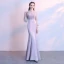 Chic / Belle Argenté Robe De Soirée 2017 Trompette / Sirène En Dentelle Encolure Dégagée 3/4 Manches Longue Robe De Ceremonie