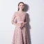 Chic / Belle Rougissant Rose Robe De Soirée 2017 Princesse Encolure Dégagée 3/4 Manches Longueur Cheville Robe De Ceremonie