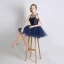 Schöne Marineblau Cocktailkleider 2017 Ballkleid Kristall Perlenstickerei Rundhalsausschnitt Rückenfreies Kurze Festliche Kleider