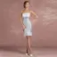 Chic / Beautiful Silver 2 Piece Mother Of The Bride Dresses 2018 Strapless 1/2 Sleeves Knee-Length Wedding Party Dresses