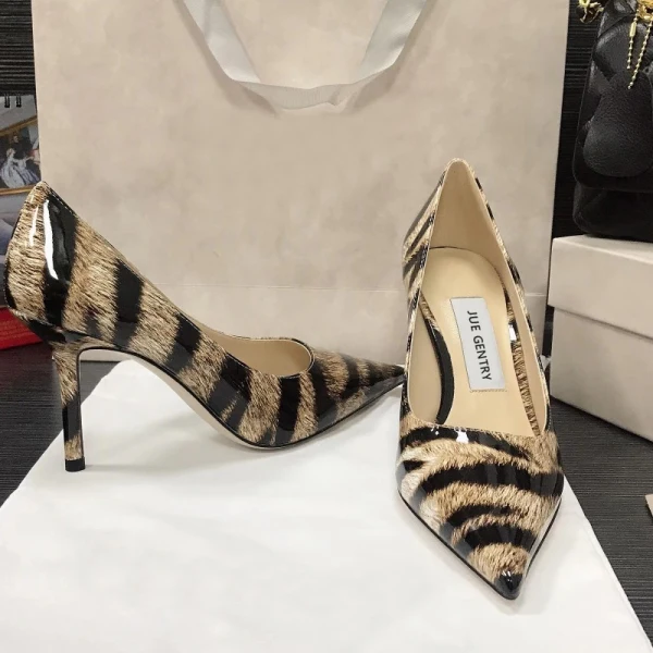 Mode Beige Soirée Cuir Verni Escarpins 2021 Cuir 8 cm Talons Aiguilles À Bout Pointu Escarpins Talons Hauts