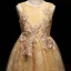 Chic / Beautiful Champagne Flower Girl Dresses 2017 A-Line / Princess Lace Appliques Pearl Sequins Scoop Neck Backless Sleeveless Ankle Length Wedding Party Dresses