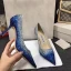 Scintillantes Océan Bleu Soirée Paillettes Escarpins 2021 Cuir 8 cm Talons Aiguilles À Bout Pointu Escarpins Talons Hauts