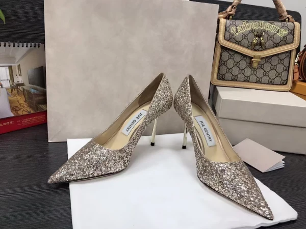 Scintillantes Vert Soirée Paillettes Escarpins 2021 Cuir 8 cm Talons Aiguilles Talons Hauts À Bout Pointu Escarpins