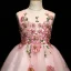 Chic / Beautiful Blushing Pink Flower Girl Dresses 2017 Ball Gown Lace Appliques Pearl Scoop Neck Sleeveless Short Wedding Party Dresses