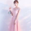 Romantic Candy Pink Evening Dresses  2018 A-Line / Princess Lace Flower Appliques Rhinestone Scoop Neck Floor-Length / Long Sleeveless Backless Formal Dresses