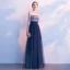 Scintillantes Bleu Marine Ciel étoilé Robe De Soirée 2017 Princesse Glitter Faux Diamant Bustier Dos Nu Sans Manches Longue Robe De Ceremonie