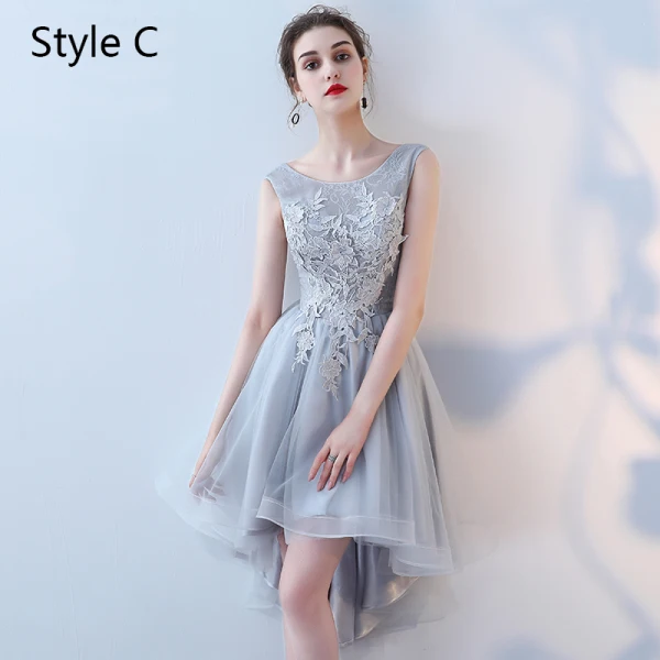 Chic / Beautiful Sky Blue Bridesmaid Dresses 2017 A-Line / Princess Lace Flower Backless Short Bridesmaid Wedding Party Dresses