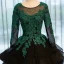 Classic Prom Dresses 2017 Ball Gown Lace Appliques Crystal Scoop Neck Backless Long Sleeve Floor-Length / Long Formal Dresses