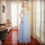 Chic / Beautiful Sky Blue Evening Dresses  2017 A-Line / Princess Lace Appliques Scoop Neck Sleeveless Floor-Length / Long Formal Dresses