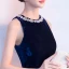 Sexy Navy Blue Evening Dresses  2018 Trumpet / Mermaid Rhinestone Scoop Neck Sleeveless Floor-Length / Long Formal Dresses