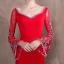 Luxury / Gorgeous Red Evening Dresses  2018 Trumpet / Mermaid Beading V-Neck Backless Long Sleeve Court Train Formal Dresses
