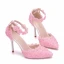 Charming Ivory Wedding Shoes 2018 Lace Rhinestone Pearl Ankle Strap 9 cm Stiletto Heels Wedding