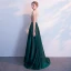 Luxury / Gorgeous Evening Dresses  2018 A-Line / Princess Crystal Beading Rhinestone V-Neck Strapless Backless Sleeveless Sweep Train Formal Dresses