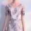 Chic / Beautiful Gold Evening Dresses  2018 Trumpet / Mermaid Sash Embroidered V-Neck Backless Short Sleeve Floor-Length / Long Formal Dresses
