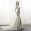 Luxury / Gorgeous Grey Evening Dresses  2018 Trumpet / Mermaid Beading Sequins V-Neck Backless Long Sleeve Chapel Train Formal Dresses