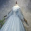 Chic / Beautiful Prom Dresses 2018 Ball Gown Appliques Pearl Scoop Neck Backless Long Sleeve Floor-Length / Long Formal Dresses