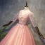 Chic / Beautiful Pearl Pink Prom Dresses 2018 Ball Gown Appliques Pearl Sash V-Neck Backless 3/4 Sleeve Floor-Length / Long Formal Dresses