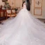 Chic / Beautiful Champagne Wedding Dresses 2018 Ball Gown Butterfly Scoop Neck Backless 1/2 Sleeves Royal Train Wedding