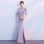 Chic / Beautiful Grey Evening Dresses  2018 Trumpet / Mermaid Feather Scoop Neck Strapless Sleeveless Floor-Length / Long Formal Dresses