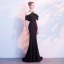 Simple Noir Robe De Soirée 2018 Trompette / Sirène Bustier Dos Nu Sans Manches Longue Robe De Ceremonie