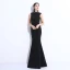Modest / Simple Black Evening Dresses  2018 Trumpet / Mermaid Beading Scoop Neck Floor-Length / Long Formal Dresses