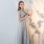 Chic / Beautiful Grey Homecoming Graduation Dresses 2018 A-Line / Princess Scoop Neck Short Sleeve Tea-length Formal Dresses
