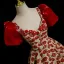 Fantaisie Bordeaux Fait main Appliques Floral Robe De Bal 2025 Robe Boule Encolure Carrée Manches Courtes Dos Nu Longue Robe De Ceremonie