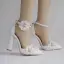 Modern / Fashion White Outdoor / Garden Womens Shoes 2018 Appliques Ankle Strap 10 cm Thick Heels Pointed Toe High Heels