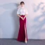 Chic / Beautiful Evening Dresses  2018 Empire Metal Sash Lace Tassel High Neck 1/2 Sleeves Floor-Length / Long Formal Dresses