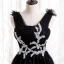Chic / Belle Noire Robe De Bal 2021 Princesse V-Cou Volants Faux Diamant Paillettes Longue Sans Manches Dos Nu Robe De Ceremonie