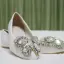 Fine Hvit Casual Damesko 2018 Krystall Rhinestone Rund Tå Flate