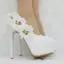 Modern / Fashion Ivory Evening Party Pumps 2018 Appliques 14 cm Pearl Stiletto Heels Round Toe Pumps