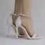 Moderne / Mode Blanche Soirée Sandales Femme 2018 Faux Diamant Bride Cheville 11 cm Talons Aiguilles Peep Toes / Bout Ouvert Sandales