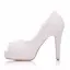 Chic / Beautiful White Wedding Shoes 2018 Lace Pearl 11 cm Thick Heels Open / Peep Toe Wedding High Heels