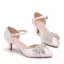 Chic / Beautiful White Casual Womens Shoes 2018 Buckle Rhinestone Bow 5 cm Stiletto Heels Pointed Toe High Heels