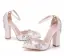 Modern / Fashion White Wedding Shoes 2018 Rhinestone Ankle Strap 10 cm Thick Heels Pointed Toe Wedding High Heels
