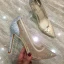 Schöne Nude Ball Pumps 2018 Strass Pailletten Leder 10 cm Stilettos Spitzschuh Pumps