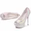Romantique Argenté Chaussure De Mariée 2018 Paillettes 14 cm Talons Aiguilles Peep Toes / Bout Ouvert Mariage Talons Hauts
