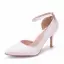 Schlicht Weiß Büro Damenschuhe 2018 Knöchelriemen 8 cm Stilettos Spitzschuh Hochhackige